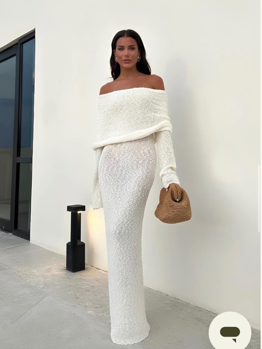 Meshki Off-Shoulder White Maxi Dress